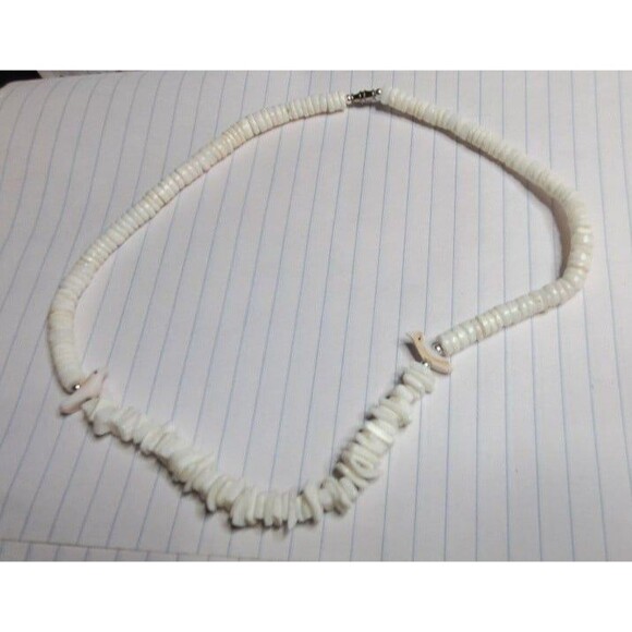 necklace puka shells and Hishih shells bird beads shell pink white - Picture 1 of 5